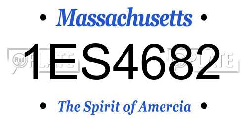 1ES4682 Massachusetts License Plate