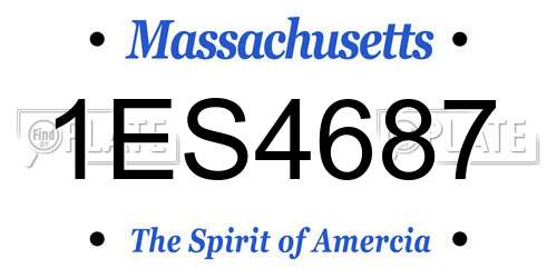 1ES4687 Massachusetts License Plate