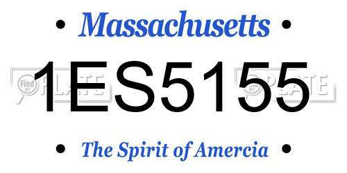 1ES5155 Massachusetts License Plate