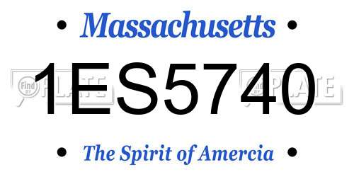 1ES5740 Massachusetts License Plate