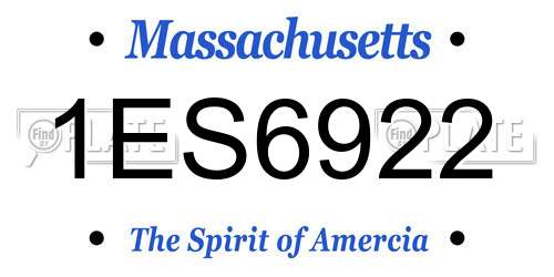 1ES6922 Massachusetts License Plate
