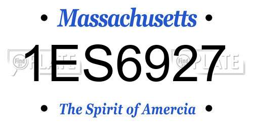1ES6927 Massachusetts License Plate