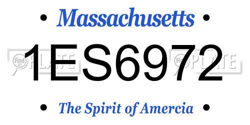 1ES6972 Massachusetts License Plate