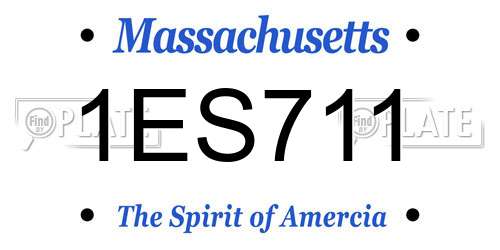 1ES711 Massachusetts License Plate