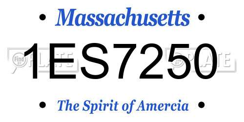 1ES7250 Massachusetts License Plate
