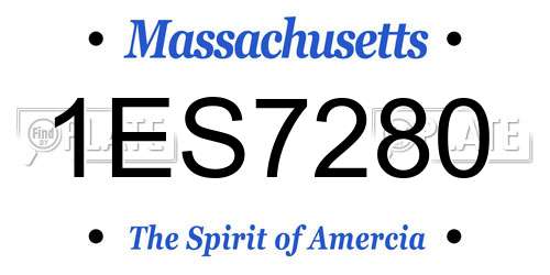 1ES7280 Massachusetts License Plate