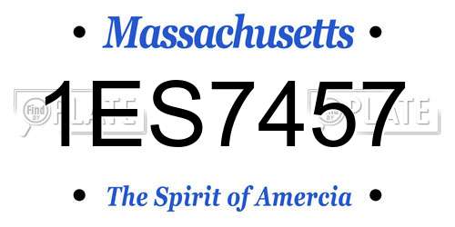 1ES7457 Massachusetts License Plate