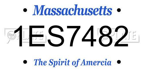 1ES7482 Massachusetts License Plate