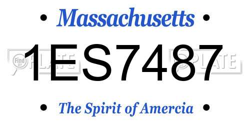 1ES7487 Massachusetts License Plate
