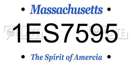 1ES7595 Massachusetts License Plate