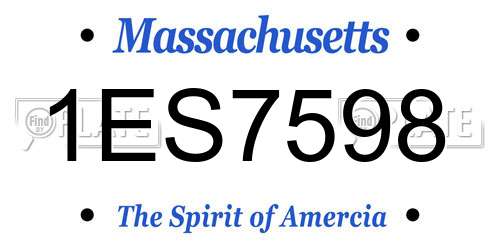 1ES7598 Massachusetts License Plate