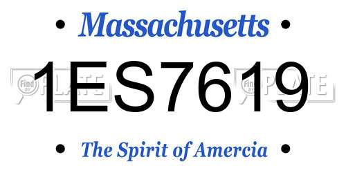 1ES7619 Massachusetts License Plate