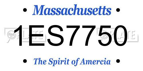1ES7750 Massachusetts License Plate