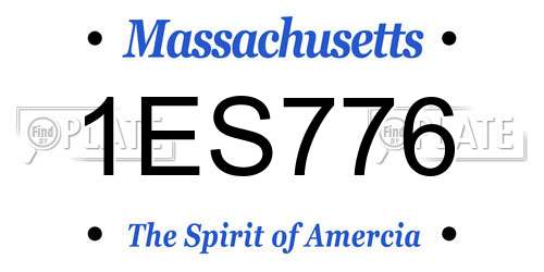 1ES776 Massachusetts License Plate