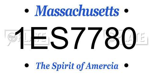 1ES7780 Massachusetts License Plate