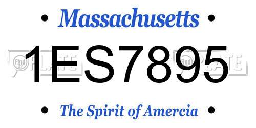 1ES7895 Massachusetts License Plate