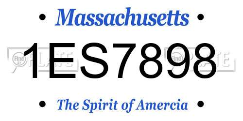 1ES7898 Massachusetts License Plate