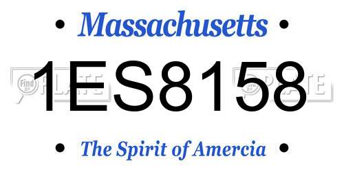 1ES8158 Massachusetts License Plate
