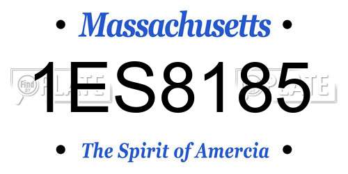 1ES8185 Massachusetts License Plate