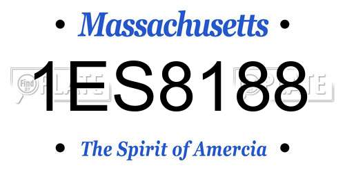 1ES8188 Massachusetts License Plate