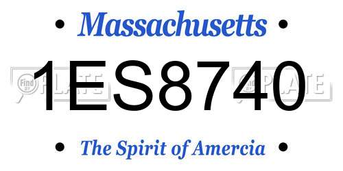 1ES8740 Massachusetts License Plate