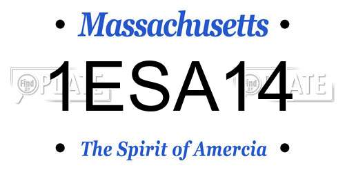 1ESA14 Massachusetts License Plate
