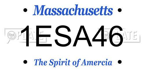 1ESA46 Massachusetts License Plate