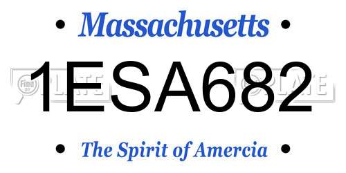 1ESA682 Massachusetts License Plate