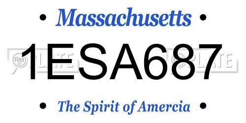 1ESA687 Massachusetts License Plate