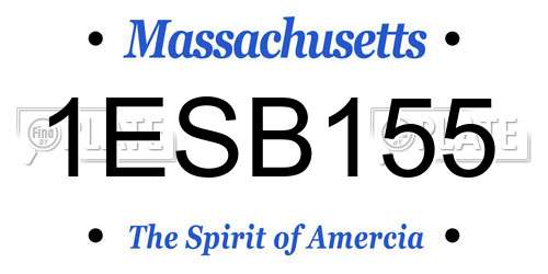 1ESB155 Massachusetts License Plate