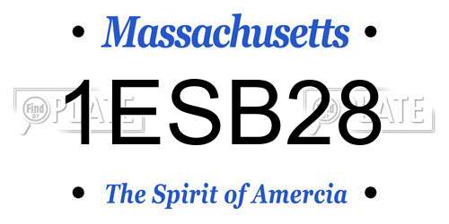 1ESB28 Massachusetts License Plate