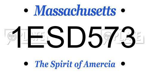1ESD573 Massachusetts License Plate