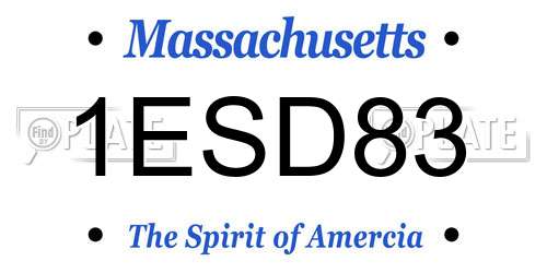1ESD83 Massachusetts License Plate