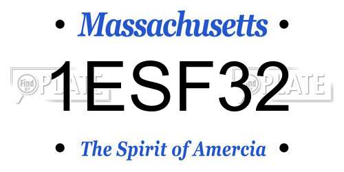 1ESF32 Massachusetts License Plate