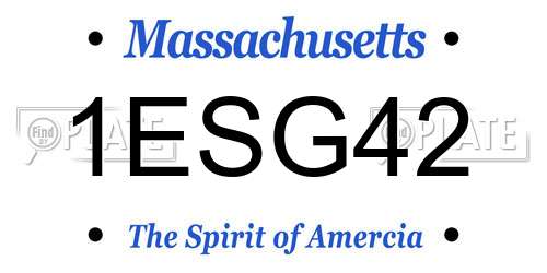 1ESG42 Massachusetts License Plate