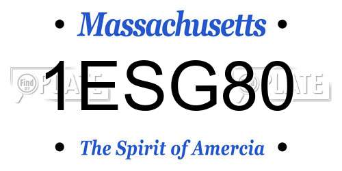 1ESG80 Massachusetts License Plate