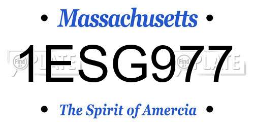 1ESG977 Massachusetts License Plate