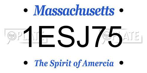 1ESJ75 Massachusetts License Plate