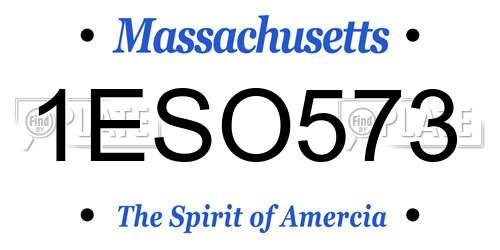 1ESO573 Massachusetts License Plate
