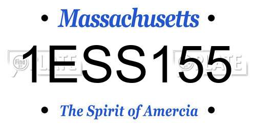 1ESS155 Massachusetts License Plate