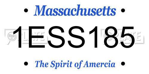 1ESS185 Massachusetts License Plate