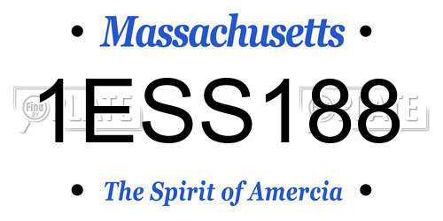1ESS188 Massachusetts License Plate
