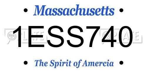 1ESS740 Massachusetts License Plate