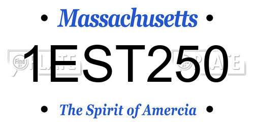 1EST250 Massachusetts License Plate
