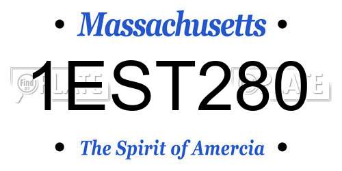 1EST280 Massachusetts License Plate