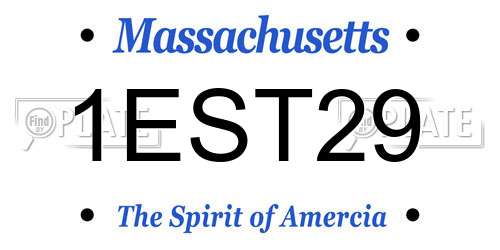 1EST29 Massachusetts License Plate
