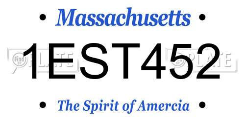 1EST452 Massachusetts License Plate