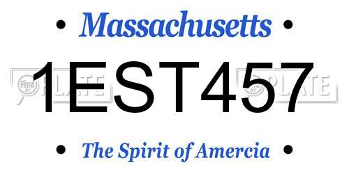 1EST457 Massachusetts License Plate