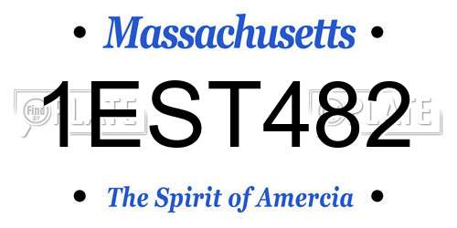 1EST482 Massachusetts License Plate