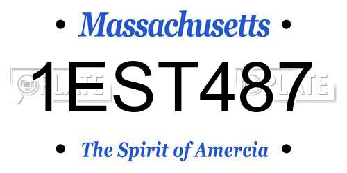 1EST487 Massachusetts License Plate